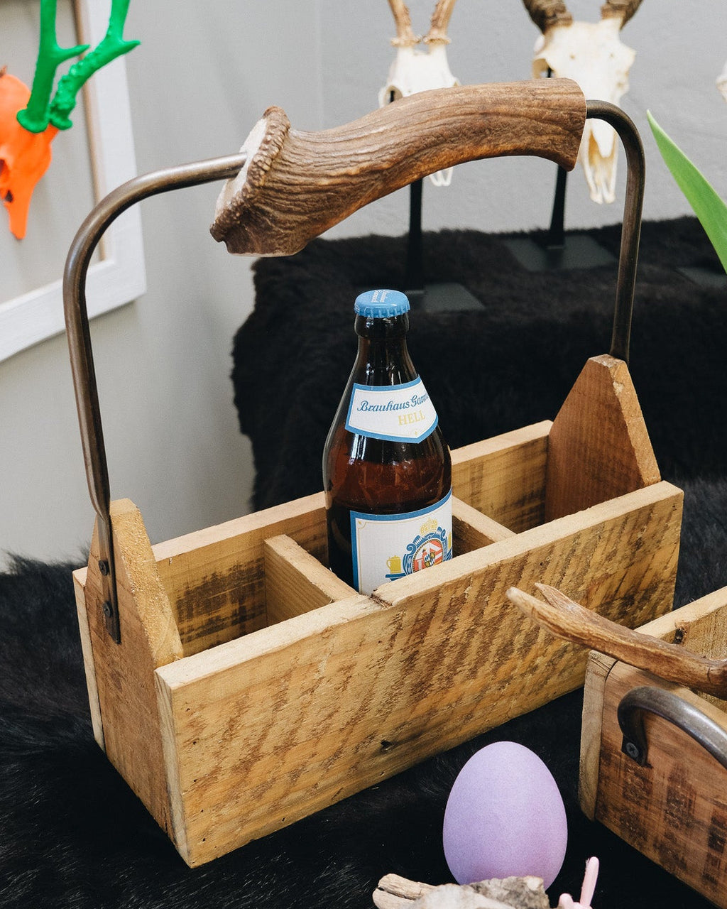 Biertragl mit Hirschhorngriff