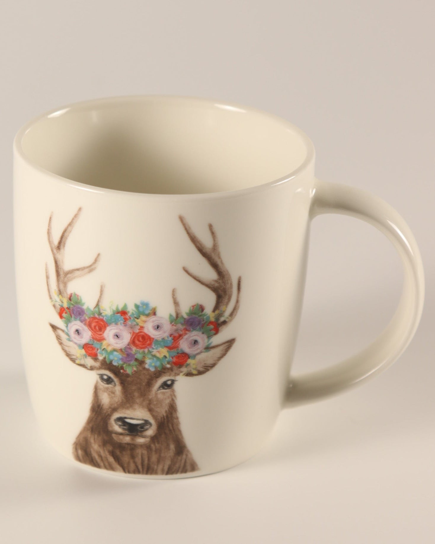 Tasse Hirsch mit Blumenkranz